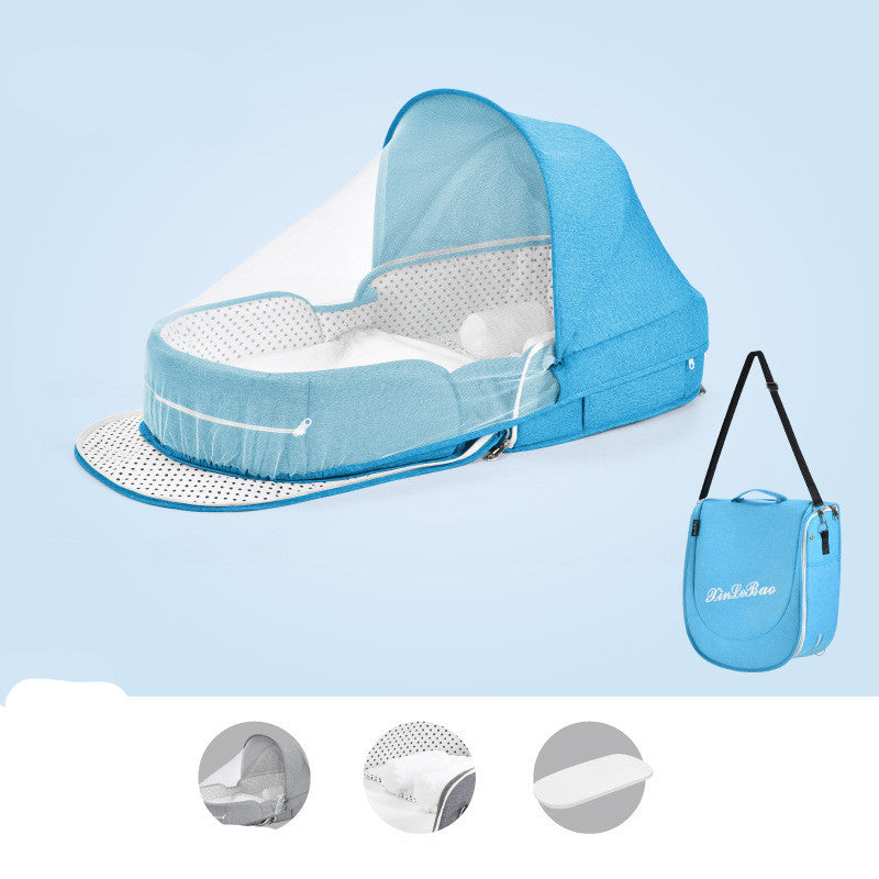 Baby Crib Multifunctional Folding Newborn Nest Toddler Bed Portable Sun Protection Mosquito Net Infant Camping Bed Travel Cot